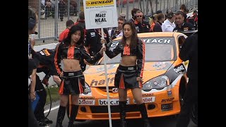 British Touring car BTCC Brands Hatch race from the Halfords pits to winners trophy, 2005.