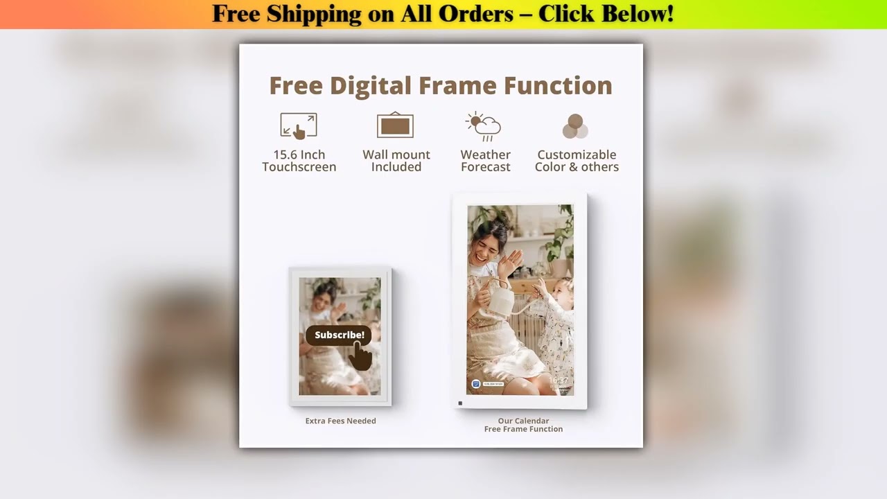 15.6 Inch Wall Planner Digital Calendar Chore Chart Smart Touchscreen Interactive Display for