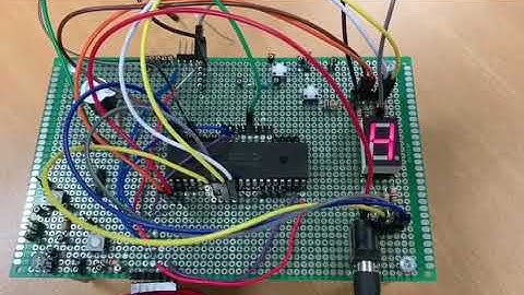 7 segment LED display counting numbers 0 to 9