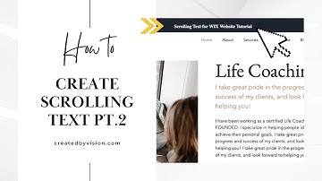How to Create Scrolling Text on WIX Pt.2- NO Coding Experience Needed
