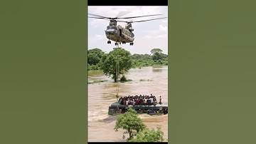 Helicopter Rescues Dozens From Submerged Bus in Deadly Floods #viral #shorts