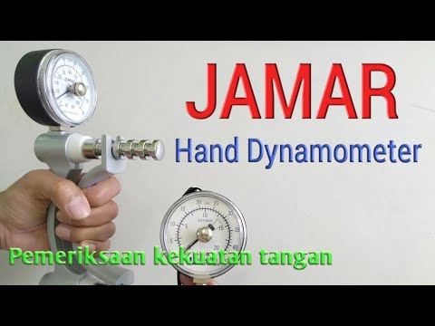 Pemeriksaan kekuatan otot tangan dengan Jamar Hand Dynamometer