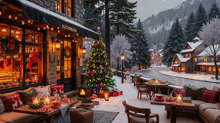 Sweet Christmas Jazz Music for Happy Holiday 🎄 Cozy Christmas Coffee Shop Ambience & Snow Falling