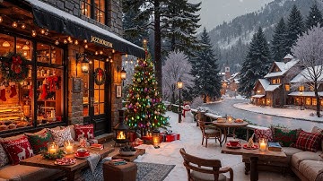 Sweet Christmas Jazz Music for Happy Holiday 🎄 Cozy Christmas Coffee Shop Ambience & Snow Falling