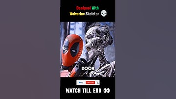 Deadpool playing with Wolverine skeleton