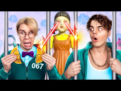Видео: Jock vs Nerd in Prison! Playing Squid Game in Real Life!