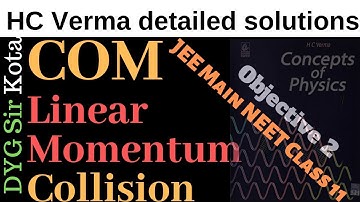 3.Center Of Mass linear momentum collision-HC Verma Objective 2 JEE Main NEET Class 11 DYG Kota