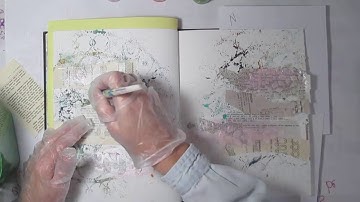 Art Journaling Process Modeling Paste and Paint