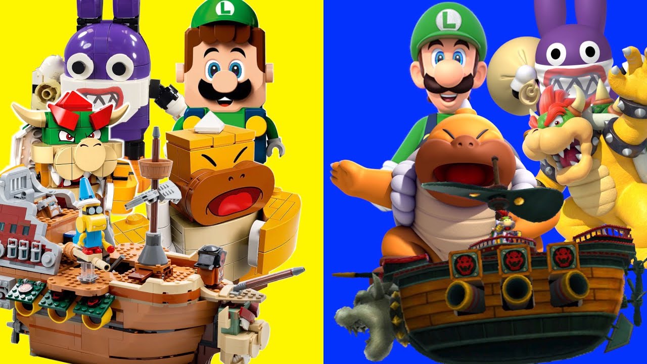 Lego Luigi in New Super Luigi U - Lego Super Mario vs Original