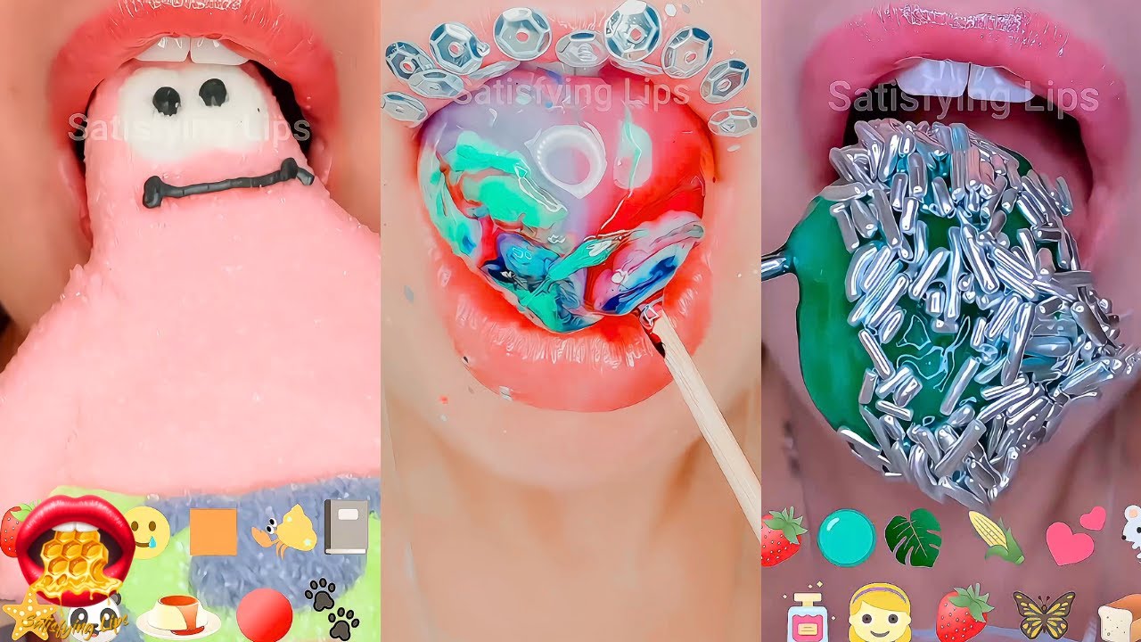 1 Hour Sleep Relax Study EMOJI CHALLENGE Satisfying ASMR Eating Mukbang 먹방