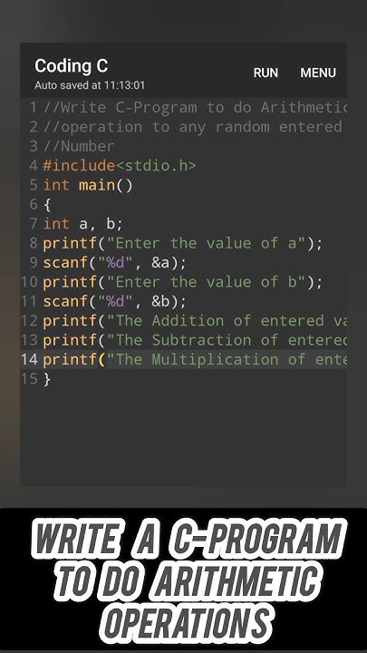 Write C-program To Do Arithmetic Operations #arithmeticoperations # ...