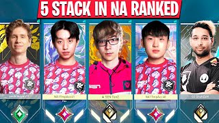 SEN TenZ, PRX f0rsakeN, PRX Jinggg, PRX something \& G2 ShahZam 5 Stack In NA Ranked | VALORANT