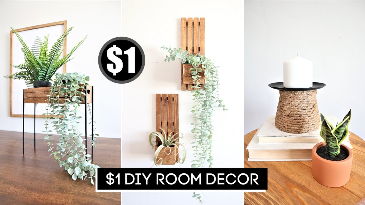 1 QUICK and EASY Dollar Tree DIY Room Decor (No Skills Needed!) YouTube