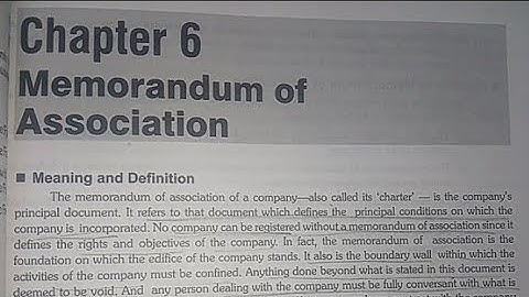 Chapter 6 Memorandum of association || #part1 #companylaw #easyexplain #memorandum #bcom3rdsemester