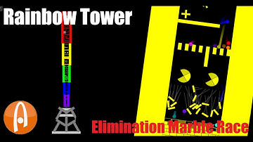 Rainbow Tower Elimination Marble Race / Algodoo