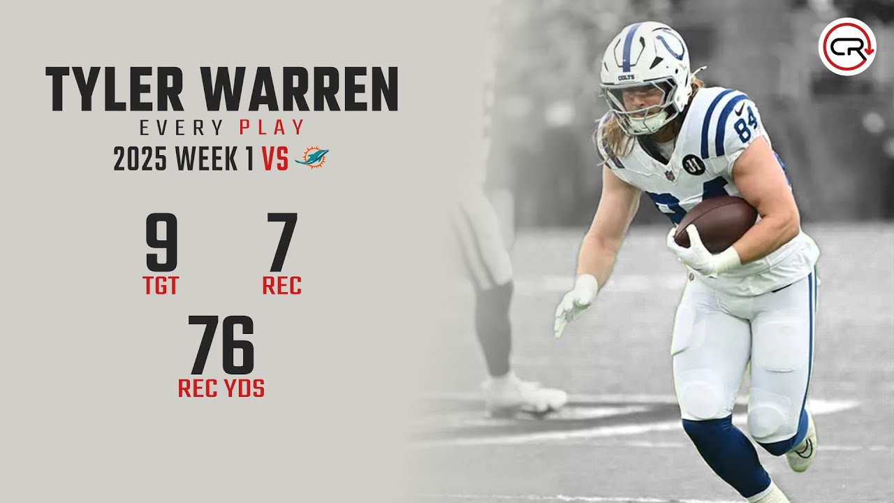 Tyler Warren Week 1 Highlights | Every Target and Catch vs Dolphins