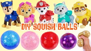 How to Make Paw Patrol DIY Squishy Balls with Slime, Chase &amp; Skye