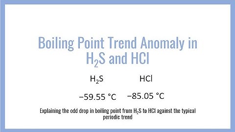 Boiling Point Trend Anomaly in H2S and HCl
