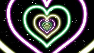Петля сердечного туннеля | 12-часовой экран с сердцем и неоновые огни Фоновые светодиодные фонари