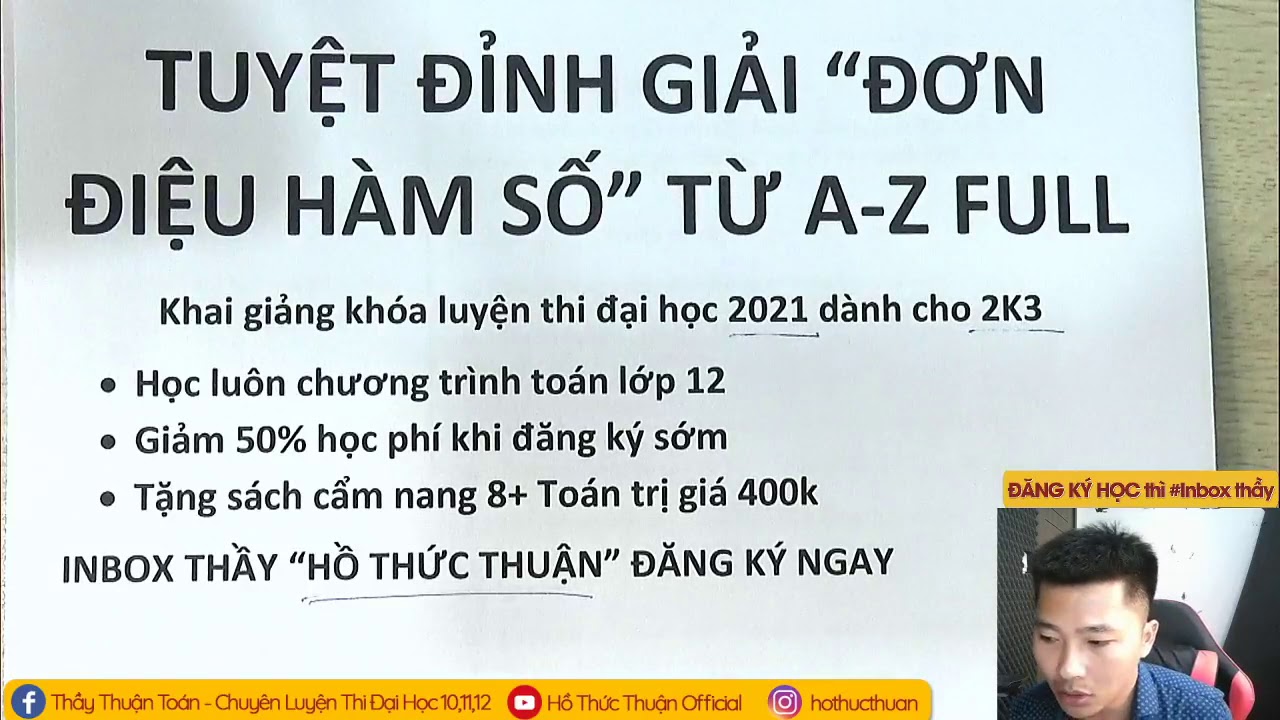 TUYỆT ĐỈNH GIẢI ĐƠN ĐIỆU HÀM SỐ FULL DẠNG TỪ A-Z