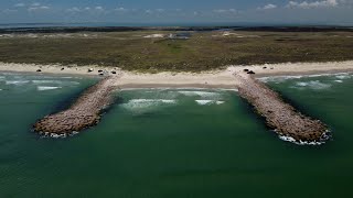 Fish Pass Jetties Corpus Christi, Texas June 2022 Drone