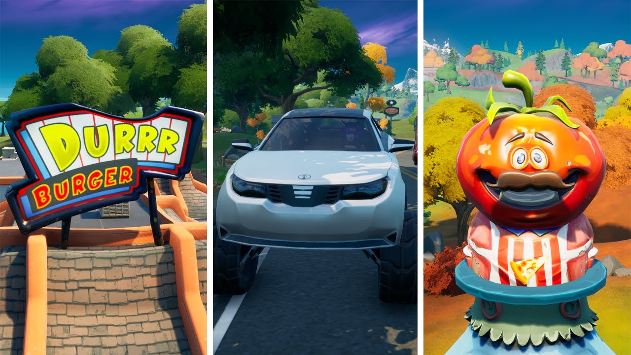 Drive From Durr Burger To Pizza Pit Without Exiting A Vehicle Fortnite Challenge Guide Youtube