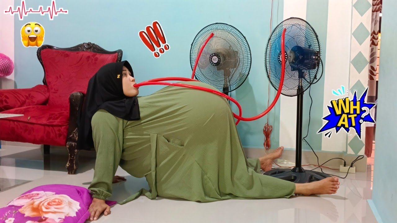 drama💕😱ibu hamil kepanasan hirup dua selang angin kipas perutnya mendadak buncit kayak ibu hamil