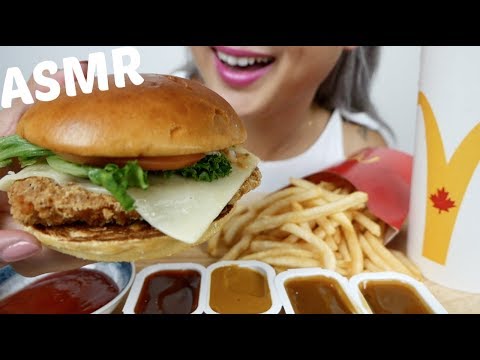 McDonald's Mozzarella Crispy Chicken Meal | ASMR Eating Sounds | N.E Let's Eat