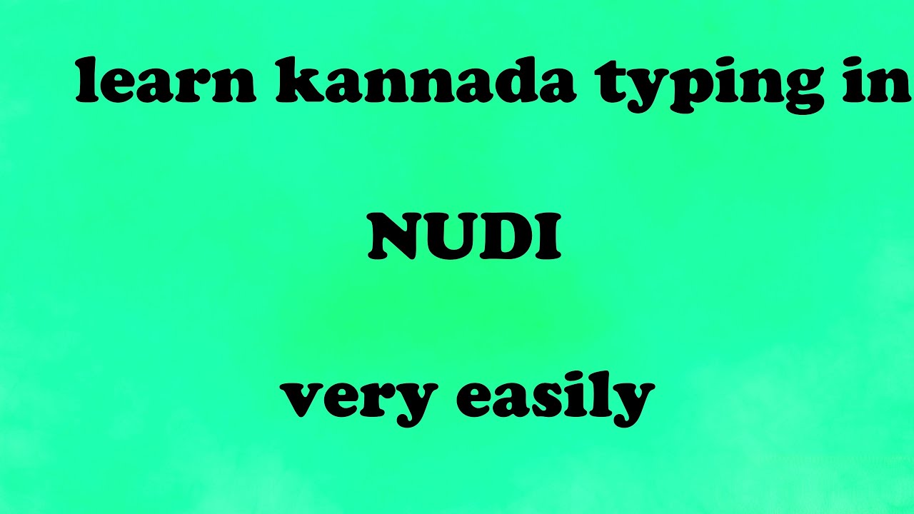 Nudi Kannada Typing Chart Download Pdf