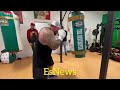 DAVID BENAVIDEZ SHOWS BIG BOY (WORLD BIGGEST MEXICAN) SOME BOXING TIPS - ESNEWS BOXING