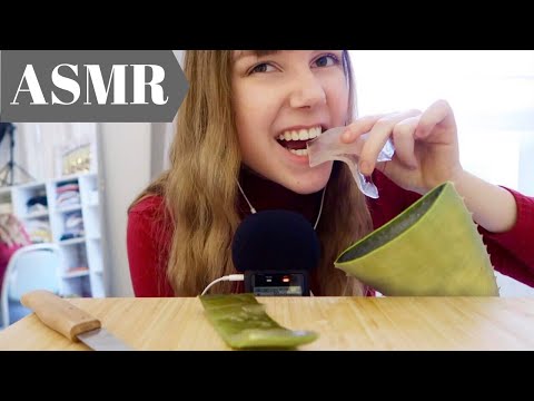 ASMR Aloe Vera & Strawberry Mochi (Mukbang)