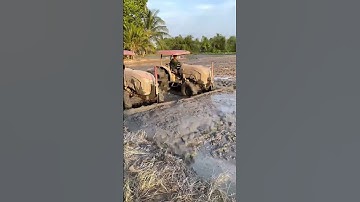 Tractor plowing the soil in the field