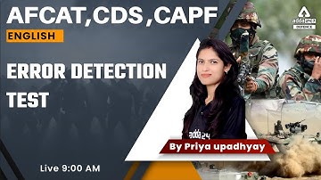 CDS 2 2022 | Error Detection for AFCAT, CDS, CAPF | CDS English Preparation 2022 | By Priya Mam