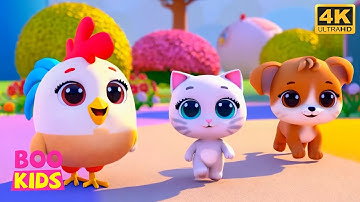 Gà Trống Mèo Con Và Cún Con  [4K] - Nhạc Thiếu Nhi - Nhà Em Có Con Gà Trống