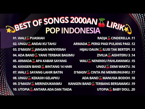 TOP POP 20 PLAYLIST '90-2000AN INDONESIA 🍒LIRIK🎵Wali🎵Ungu Dll🎧