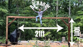 Raising a 21ft Beam 10ft off the ground by Hand | You Can Too!
