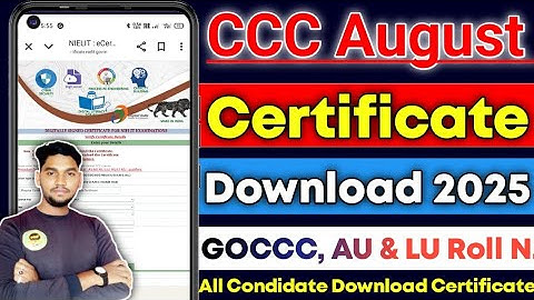 CCC August Month Certificate Download 2025💥How to Download CCC Certificate in 2025🔥CCC Certificate.