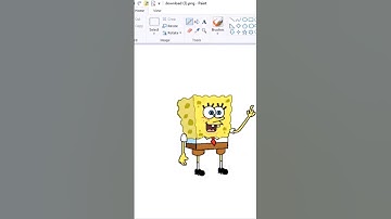 How to draw a cartoon SpongeBob on Ms paint