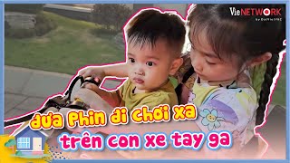 Chị 2 Bảo Nhi đưa cu Phin đi chơi trên con xe điện ba Dương Lâm mới sắm, 