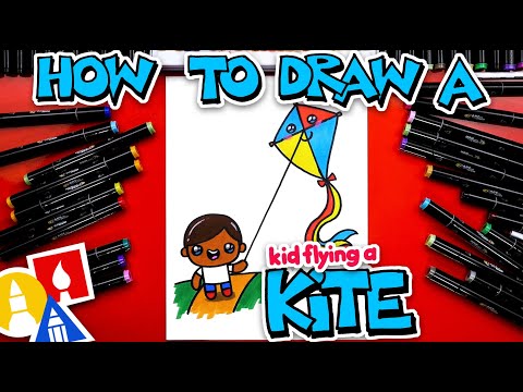 How To Draw A Kid Flying A Kite