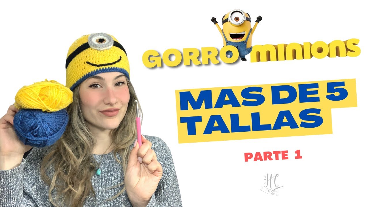 Gorro Minion tejido a crochet o ganchillo 