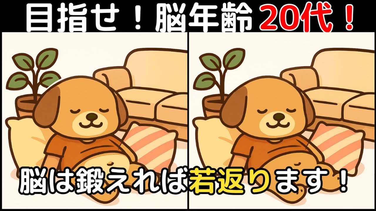 【間違い探し×脳トレ】60代以上も楽しめる認知症予防ゲーム！簡単～難しい全10問！