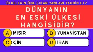 Bu Testten 20/40 Yapabilirsen Gerçek Bir Ansiklopedisin! | Hangi Ülke Hangi Konuda Dünya 1'incisi?