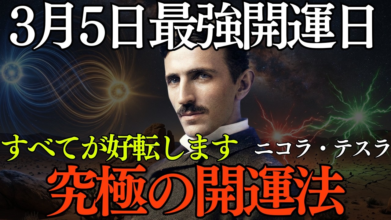 【一粒万倍日×天赦日】【ニコラ・テスラ】3月5日、すべてが好転します。テスラの法則で引き寄せる究極の開運法｜二コラテスラ｜一粒万倍日｜最強開運日｜