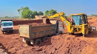 JCB 3dx Working for Pond making with Loading Mud in Tata 2518 and Tata 3118 Truck screenshot 4