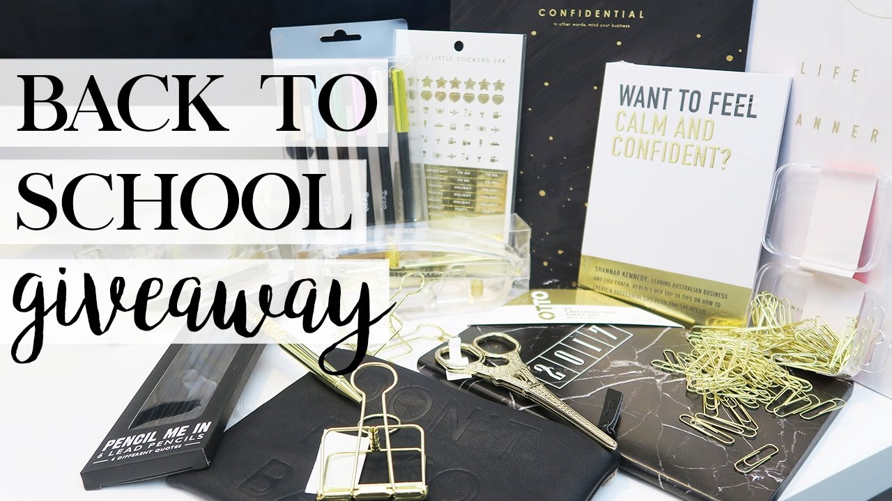 Back To School GIVEAWAY Black & Gold Stationery Haul Kikki K, Typo