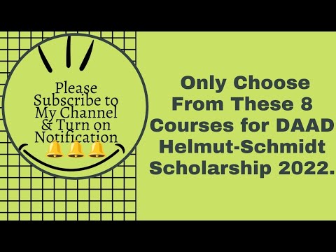 The 8 Courses You Can Choose From When Applying for The DAAD Helmut-Schmidt  Scholarship 2022.