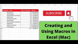 How to create macros in Excel (Mac)