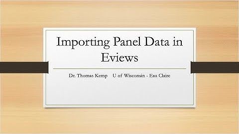 Importing Panel Data into Eviews