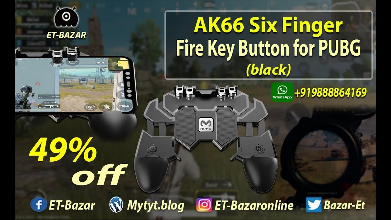 AK66 Six Finger All-in-One Mobile Game Controller Fire Key Button for ...